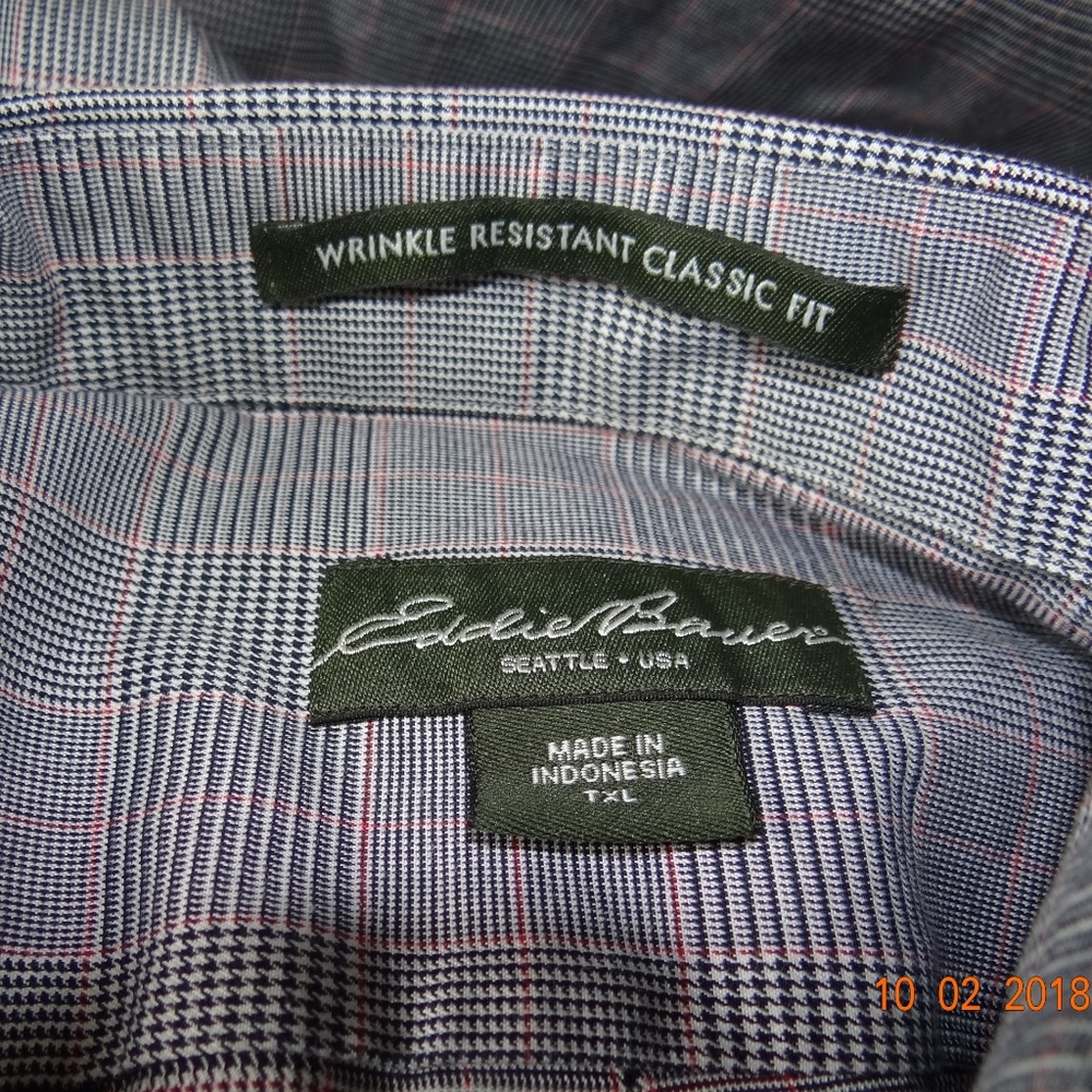 Eddie Bauer Navy Button Down Shirt - Picture 5 of 6
